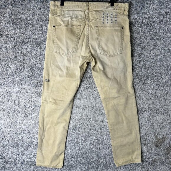 Ksubi Tsubi Jeans Mens 32 Beige Tan Slim Fit 5 Pocket Denim Pants Casual - Picture 5 of 7